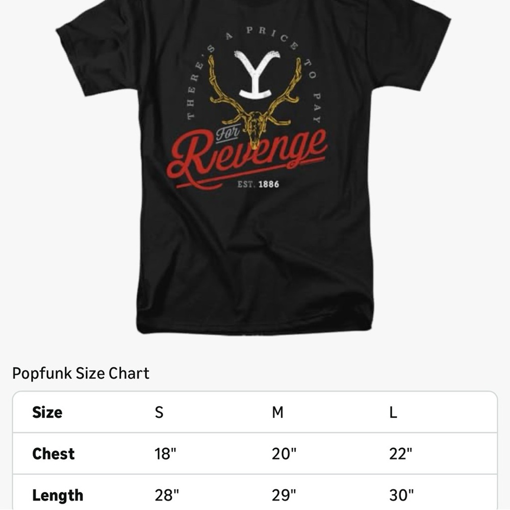 Yellowstone Revenge Skull/Unisex Adult T Shirt/Size: Small - Picture 4 of 9